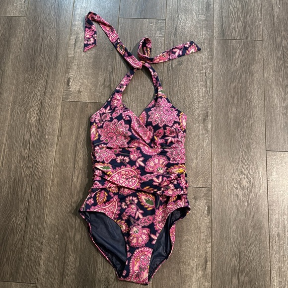 NWT boden Levanzo Ruched Halter Swimsuit US size 6 - Picture 4 of 8